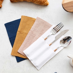 Bolsas de Lino para Cubiertos de Mesa con Soporte de Fábrica, Bolsas de Almacenamiento Personalizadas con LOGO, Estuches de Lino Puro para Cubiertos, Bolsas Enrollables para Cubiertos de Mesa - Product Image 1