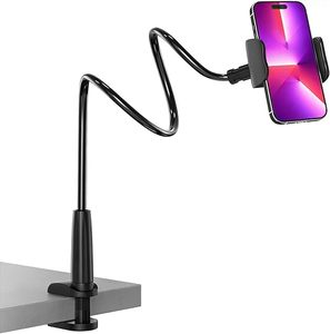 Support de téléphone flexible col de cygne pour lit, support de téléphone portable mains libres pour bureau, pince de fixation pour visionnement aérien - Product Image 6