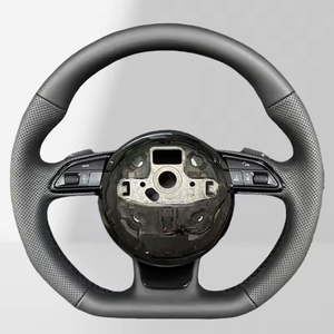 <span class=keywords><strong>Volante</strong></span> de fibra de carbono de cuero perforado personalizado para Audi B8 A3 A5 A6 A6L A4 A4L Q5 Q7 RS3 RS4 RS5 <span class=keywords><strong>S4</strong></span> S5 B8.5 B9 Sport - Product Image 2