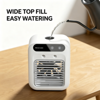 Mini-refroidisseur d'air domestique portable, ventilateur humidificateur silencieux 24W avec commande tactile, pour bureau, fonctionne sur piles