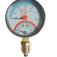 Thermo-manomètre à tube Bourdon, contrôleur de pression et de température, jauge en acier inoxydable IP43, personnalisable OEM, protection anti-brûlure 1