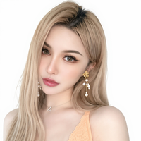 Boucles d'oreilles pendantes Aimgal Flower Niche en perles Edison naturelles 3-6mm, tige en argent 925, cadeau touristique pour femme, bijoux pour fête à la plage