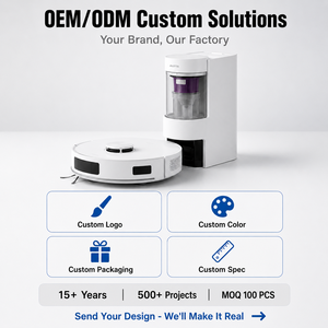 OEM ODM เครื่องดูดฝุ่นหุ่นยนต์อัจฉริยะพร้อมสถานีเก็บฝุ่นอัตโนมัติ แรงดูด 18000Pa WiFi บลูทูธ ระบบหลบหลีกสิ่งกีดขวาง 18 มม. สำหรับใช้ในบ้าน - Product Image 5