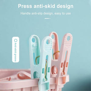 30pcs Plastic <b>Clothes</b> Pins Drying Clips Windproof <b>Clothes</b> Clips Small <b>Clothes</b> <b>Pegs</b> With Basket Large Hanger Clips - Product Image 3