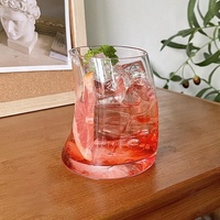 Verre à cocktail haut de gamme en forme de lune incurvée unique et créatif, verre à whisky, verre à eau, verre à mojito pour restaurant