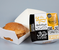 Boîte à hamburger de qualité supérieure, résistante à la graisse, jetable, type clamshell, pour emporter