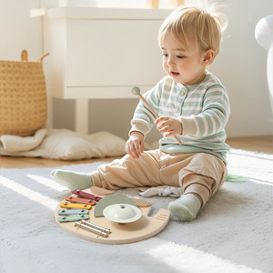 Xylophone en bois multifonctionnel en forme d'éléphant, instrument de musique avec maillet, touches multicolores et cloche, idéal pour l'éducation - Vente en gros à chaud - Product Image 6
