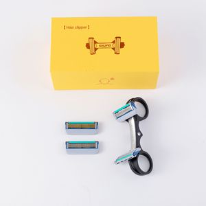 Tondeuse à cheveux rapide pour hommes, avec lame à 5 couches, double tête, rasoir manuel, outil efficace d'épilation, emballage en boîte cadeau - Product Image 4