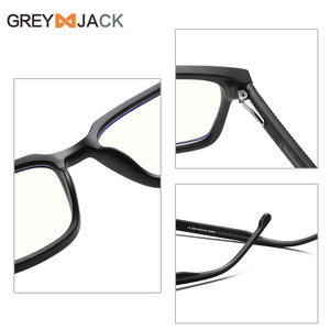 Lunettes de vue carrées grises pour hommes, monture intégrale TR, protection anti-lumière bleue avec charnières à ressort - Product Image 4