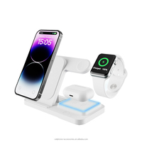 Prix de gros Chargeur sans fil magnétique portable 3 en 1 à super charge rapide 15W 10W avec support Type-C pour téléphone portable