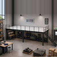 Plateforme de travail en acier thermolaqué pour entrepôt à plusieurs niveaux, conception modulaire, protection contre la corrosion, pour stockage en mezzanine