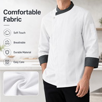 Veste de chef professionnelle personnalisée à manches longues, respirante, vêtements de travail de cuisine, logo, uniforme de restaurant, veste pour uniformes de chef exécutif