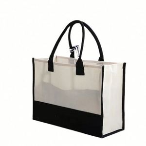 Custom <b>Printed</b> Logo White Canvas Tote Bag with Pocket and Zipper Convenient Shopping Solution - Product Image 4