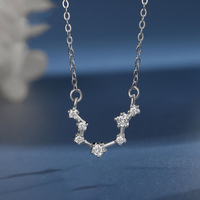 Duoying Fashion Light Luxus Weiß Zirkonia 12 Sternzeichen Astrologie S925 Sterling Silber Zwölf Sterne Zeichen Halskette
