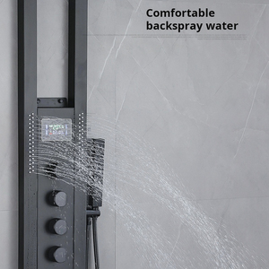 <span class=keywords><strong>Doccia</strong></span> Multifunzione 5-in-1 con Cascata, Spruzzatore Circolare, Funzione Massaggio Delicato, in Acciaio Inox Nero, <span class=keywords><strong>Doccia</strong></span> a Cascata in Ceramica - Product Image 4
