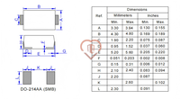 SMBJ100CA SMB Surface Mount Silicon Zener Diodes 3.7A 100V SMBJ Series 600W Transient Suppressor for Consumer Electronics