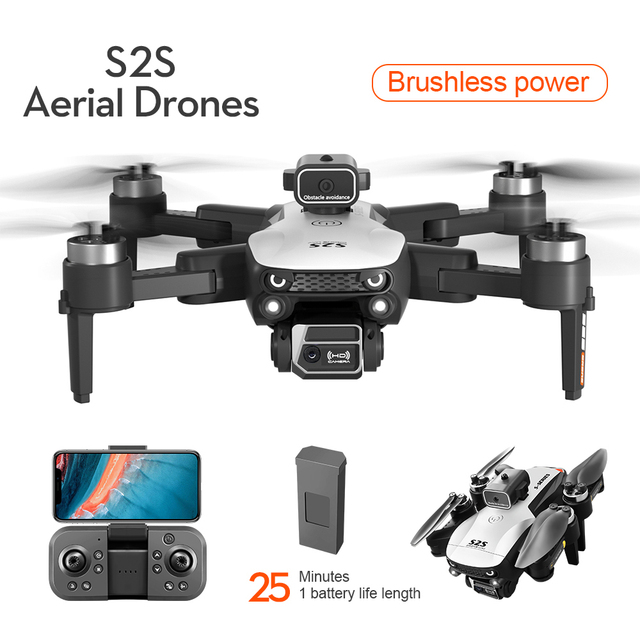 New S2S Drone 8K Professional HD Dual Camera Brushless Obstacle Avoidance Aerial Photography FPV APP/WiFi Foldable Quadcopter