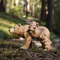 Statues de Famille d'Ours de 17,2 pouces, Décoration de Jardin, Artisanat en Résine, Sculpture d'Animaux Sauvages Noirs, Figurine en Polyrésine, Cadeau