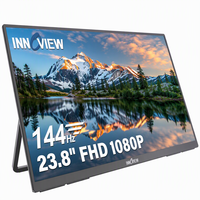 Layar Portabel Kedua Innoview 23.8 Inci FHD 1080P 100% SRGB Color Gamut IPS 144Hz untuk Gaming PS5 Xbox Switch