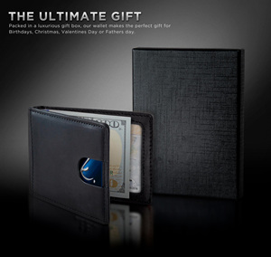 Genuine Leather <b>RFID</b> <b>Blocking</b> <b>Wallet</b> Slim Bifold Card Holder Front Pocket <b>Wallet</b> for Men with AirTag Compatible Slot - Product Image 6