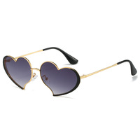 3677 rétro amour coeur lunettes de soleil hommes/femmes mode petit cadre rouge lunettes de soleil Vintage métal extérieur conduite lunettes