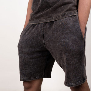 กางเกงขาสั้นผู้ชายคุณภาพสูง ผ้าฝ้าย 100% น้ำหนักเบา แห้งเร็ว ระบายอากาศได้ดี เป็นมิตรกับสิ่งแวดล้อม กางเกงขาสั้นผู้ชายผ้าฝ้าย 100% ล้างสีแบบแอซิด - Product Image 1