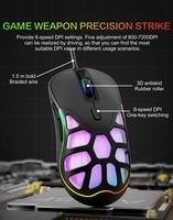 Nuevo Ratón Gamer 7200DPI 7D Ergonómico RGB Programable para Computadora Oficina Ratón Gamer Honeycomb con Cable