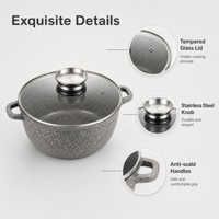 Ensemble de casseroles en aluminium classique 10 pièces, noir, induction, antiadhésif, casseroles en céramique, ensemble de casseroles de cuisson