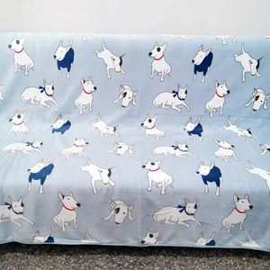 Manta de franela de perro blanco de dibujos animados lindo OEM de fábrica, borde de cinta suave para manta de cama de todas las estaciones - Product Image 2