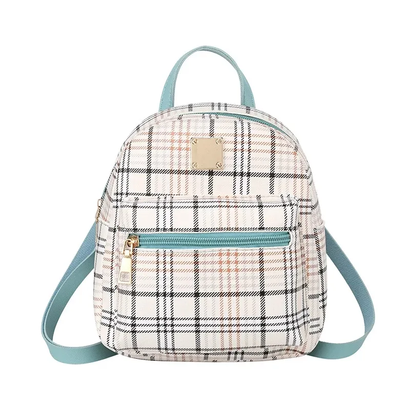 Mini Backpack Women Phone Bag For Teenage Girls Kids Multi-Function Small Bagpack Female Plaid Shoulder Ladies School Backpack