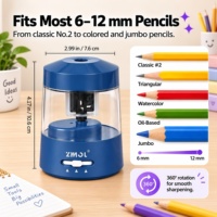 Pengasah Pensil Elektrik 3 Kecepatan Portabel Bertenaga AC dan Baterai Pensil Jumbo yang Dapat Disesuaikan Pensil 6-12mm Perlengkapan Sekolah Anak-anak