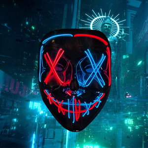 Máscaras LED de Halloween al por mayor, máscaras de neón Purge, máscaras de disfraz para fiestas de DJ, máscaras EL que se iluminan en la oscuridad, máscaras punk de moda para cosplay - Product Image 2