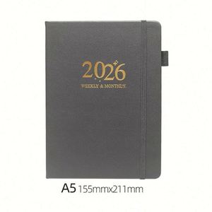 2026 Custom A5 PU Leather Journal <b>Notebook</b> Hardcover Annual <b>Diary</b> Agenda Daily - Product Image 2
