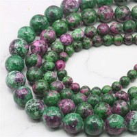 Perles rondes en jade Dong Ling multicolores naturelles en vrac, vente en gros, fournitures pour la fabrication de bijoux, bracelets et colliers DIY