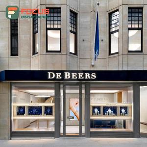 Vitrine en verre haut de gamme, comptoir à bijoux en bois, étagère d'exposition de bijoux, unité d'exposition de luxe avec éclairage LED - Product Image 3