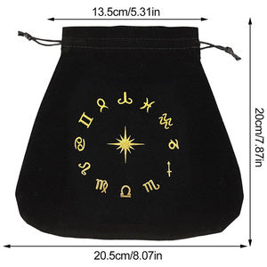 Sacs de tarot en flanelle à cordon avec symboles de disque de constellation-Sacs de divination en velours pour cartes <span class=keywords><strong>Oracle</strong></span>, dés, cristaux, <span class=keywords><strong>runes</strong></span> - Product Image 2