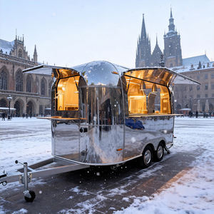 Ventes chaudes Camion de restauration rapide fantaisie Gaufres Crêpes Desserts Pancakes Donuts Glaces Remorque de vente de nourriture avec <span class=keywords><strong>machine</strong></span> à pop-corn - Product Image 2