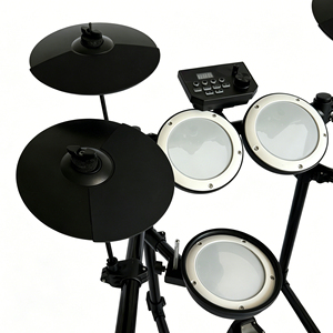 Batterie électronique professionnelle cinq fûts quatre cymbales, construction à peaux de batterie en mesh <span class=keywords><strong>double</strong></span> zone, design pliable, <span class=keywords><strong>double</strong></span> couche métallique - Product Image 4