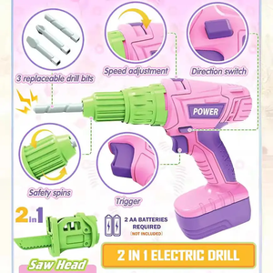 KSF rose <span class=keywords><strong>outils</strong></span> ensemble de jeu jouets <span class=keywords><strong>bébé</strong></span> plastique Kit Construction atelier outil ingénieur <span class=keywords><strong>boîte</strong></span> <span class=keywords><strong>à</strong></span> <span class=keywords><strong>outils</strong></span> ensemble jouet avec <span class=keywords><strong>boîte</strong></span> enfants jouets - Product Image 5