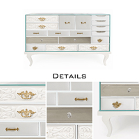 Buffet contemporain de luxe moderne pour salon et salle à manger avec verre trempé et 15 tiroirs
