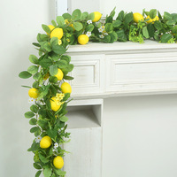 Simulation Citron Décoratif Rotin Tenture Murale Printemps Simulation Plante Verte Décoration de La Maison Simulation Artificielle Citron Rotin