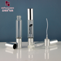 Offre Spéciale double top verre clair flacon pulvérisateur avec rouleau sur boule de rouleau de 10ml et personnalisé autre capacité