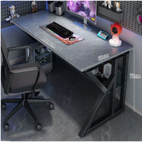 Bureau de jeu en métal pas cher avec LED et porte-gobelet, extensible, taille personnalisable, durable, ensemble moderne de bureau et chaise de jeu