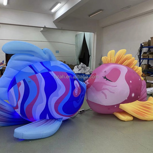 Pez Inflable <span class=keywords><strong>Gigante</strong></span>, Par de Gourami Rosados y Azules Besándose, Modelo Inflable para Decoración de Bodas y Eventos - Product Image 1