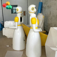 Coque de robot en fibre de verre Duke, hauteur 1m, pièce 003, moulée pour la décoration de centres commerciaux et mobilier extérieur
