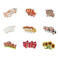 Autocollants en mousse personnalisés sur le thème de la ferme (Vache, Cheval, Cochon, Poulet, Mouton, Tournesol, Chèvre, Clôture, Maison) pour les rassemblements et fêtes