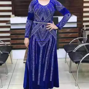 Gaun Muslim Pakaian Pesta Saree Wanita Afrika Set Manik Auger Gaun Kain Kurtis Nyaman untuk Wanita Di India Kurti