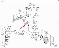 Bras de suspension inférieur avant gauche droit noir pour Mercedes W221 S600 en fonte ductile avec revêtement antirouille noir OEM 2213308707