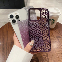 Pour iPhone 15 Pro Max 14 Plus 13 12 11 XR 7 8 Gradient Glitter Petal Phone Case Soft TPU Electroplated Mobile Cases