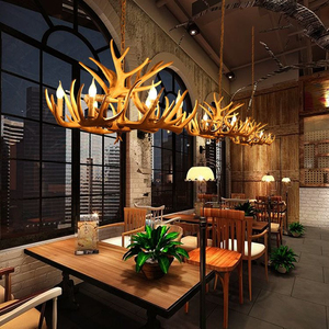 Plafonnier suspendu Vintage à la forme d'un <span class=keywords><strong>cerf</strong></span>, composé <span class=keywords><strong>de</strong></span> résine, design créatif créatif moderne, éclairage d'intérieur, luminaire décoratif <span class=keywords><strong>de</strong></span> plafond, idéal pour un Bar ou un café - Product Image 6